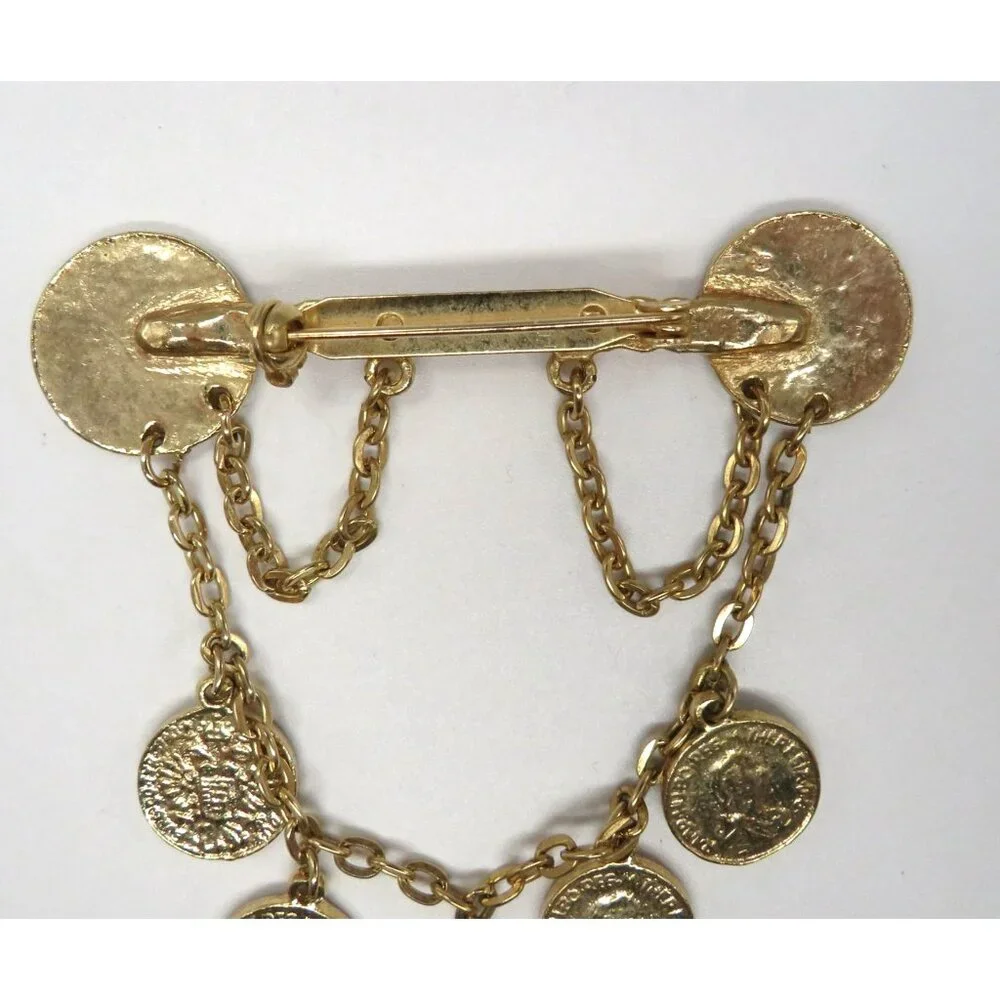 Vintage Imitation Coin Brooch 3